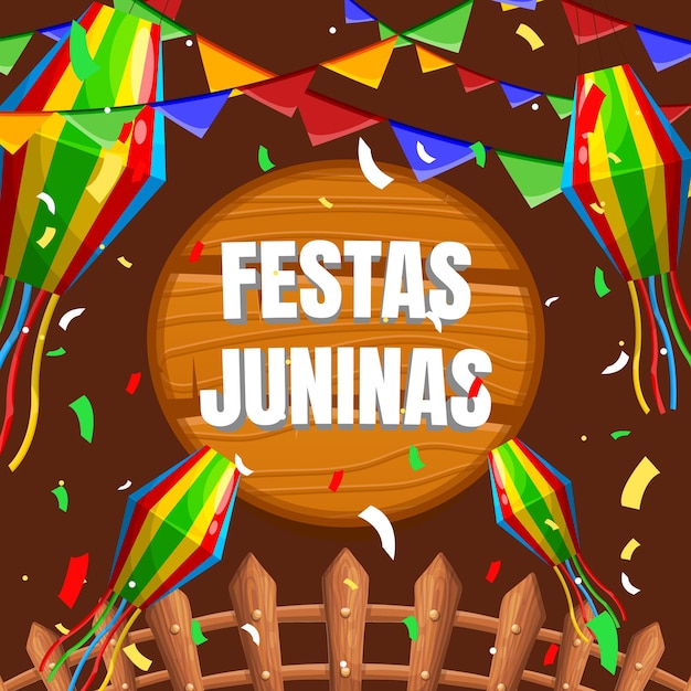 Vector a colorful poster for festas juninas background