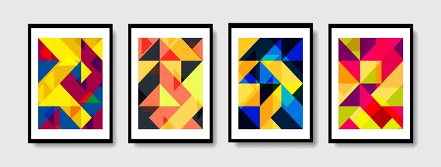 Colorful poster geometric design modern and cover minimal background style