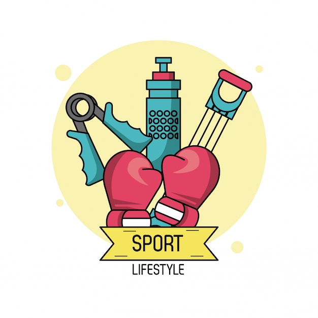 Colorful poster of sport lifestyle of boxing 