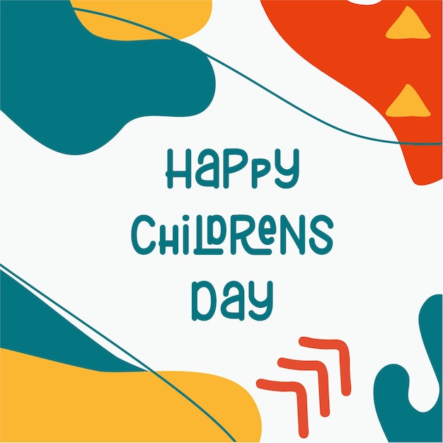 Vettore un poster colorato che dice happy children day.