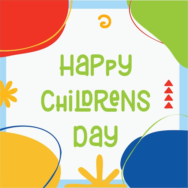 Vettore un poster colorato che dice happy children day.