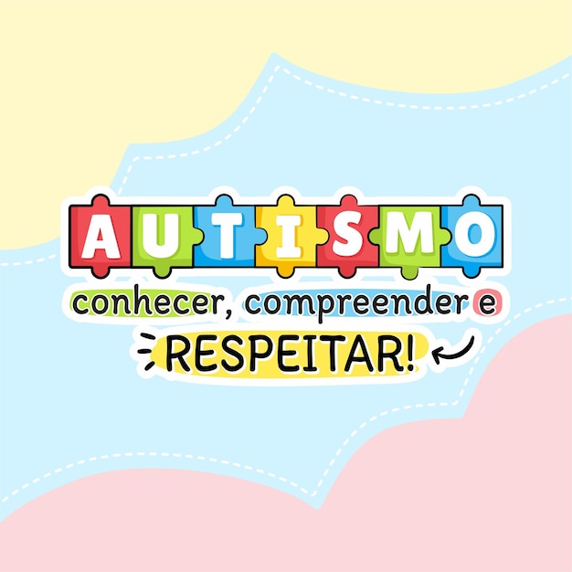 Un poster colorato che dice rispetto per l'autismo