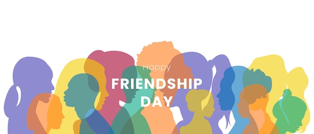 Vector a colorful poster with the words friendship day on it.