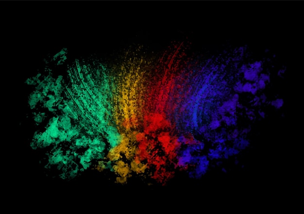 Vector colorful powder mix splash with dark background