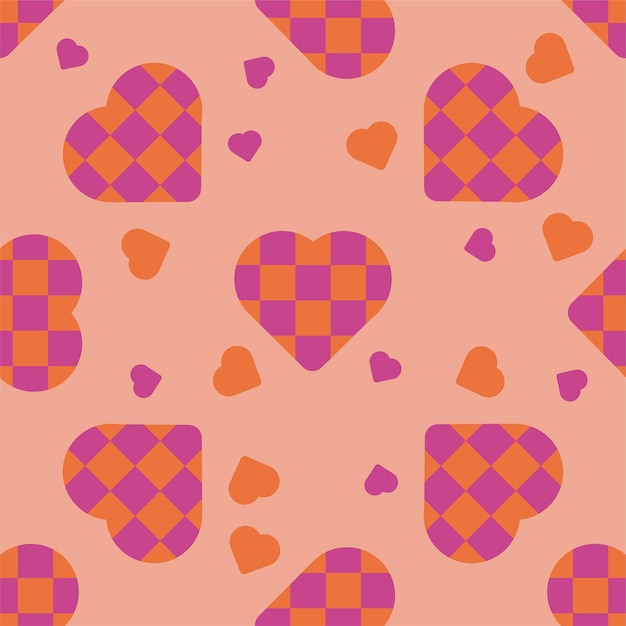 Vector colorful prints in the hippie style with hearts