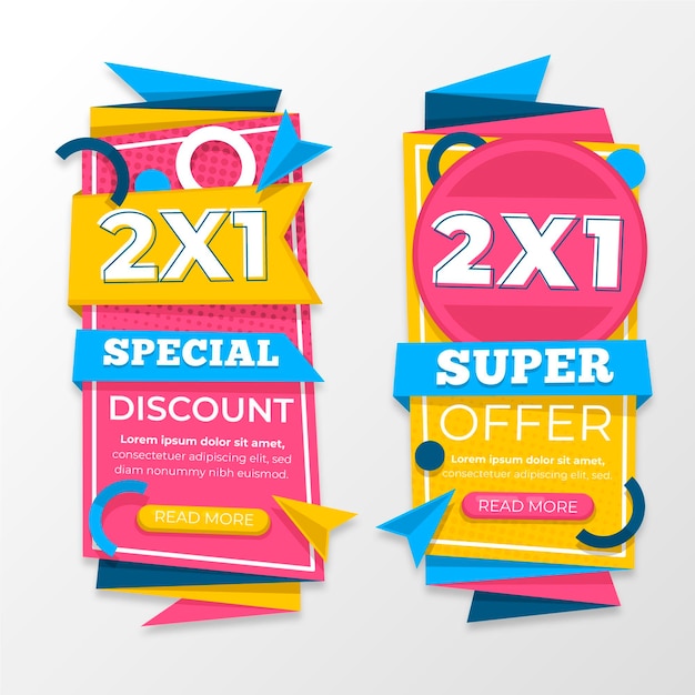 Colorful promotional banners set