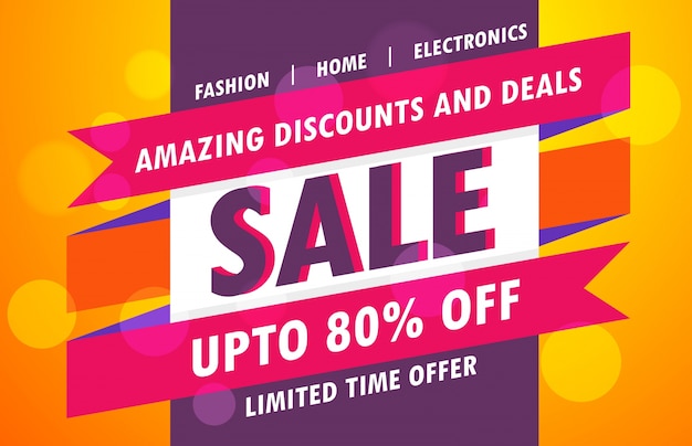 Vector colorful promotional sales banner design