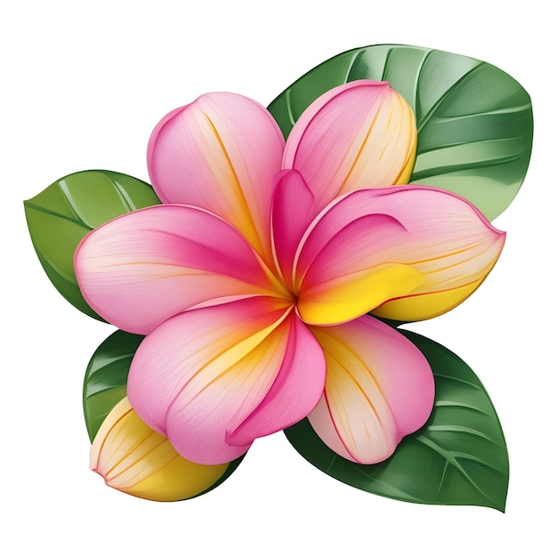 Vector colorful pulmeria or frangipani flowers