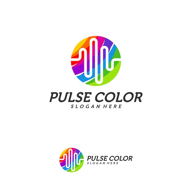 Logo pulse colorato vettore minimalista, modello icona pulse colorato, design creativo