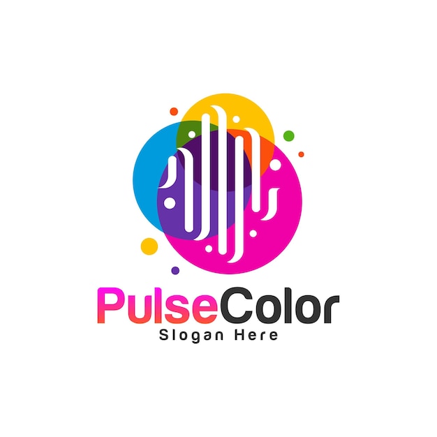 Colorful pulse logo template design vector creative design icon symbol