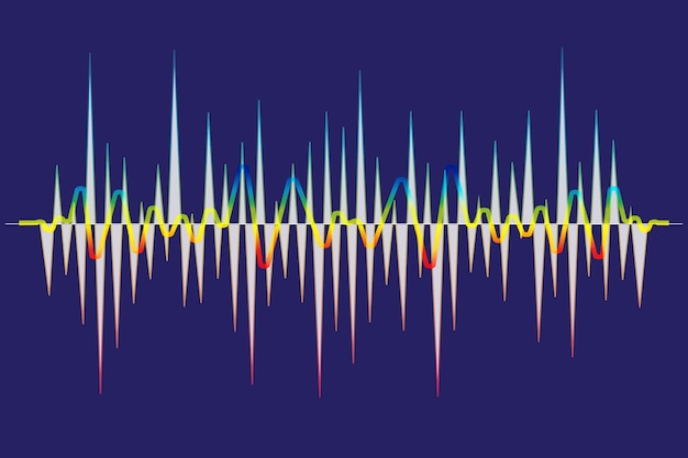 Красочный импульсный музыкальный плеер эквалайзер Векторный звуковой волновой фон Аудио электронный элемент
