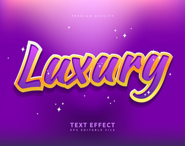 Vettore lettering calligrafia effetto testo viola oro colorato