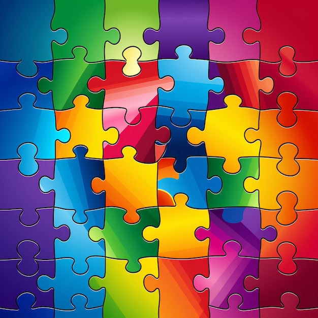 Vector colorful puzzles