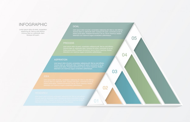 Colorful pyramid triangle infographics.