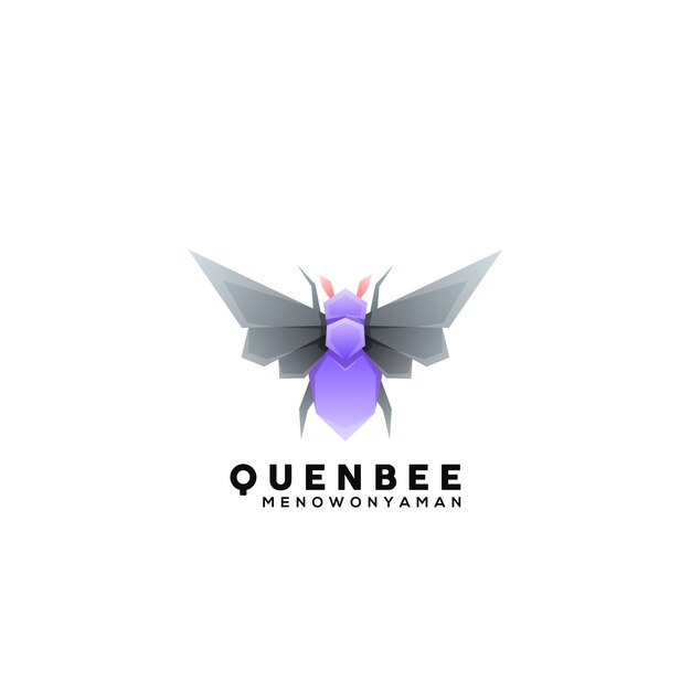 Colorful queen bee logo illustration template