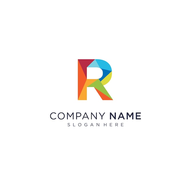 Colorful R letter logo technology