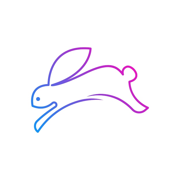 Colorful rabbit logo design template