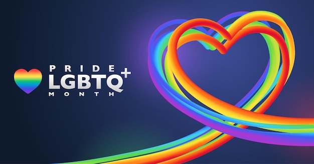 Colorful rainbow heart shape for LGBTQ pride month