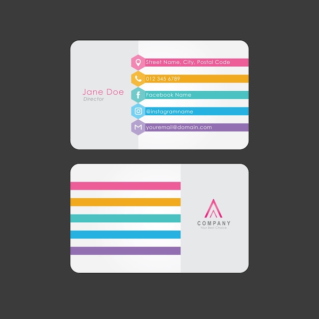 Colorful Rainbow Minimalist Business Card