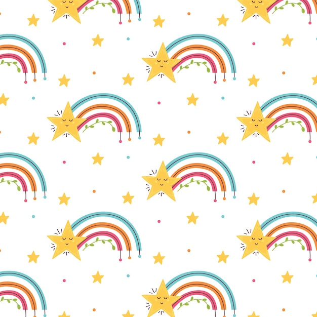 Colorful rainbow pattern stars