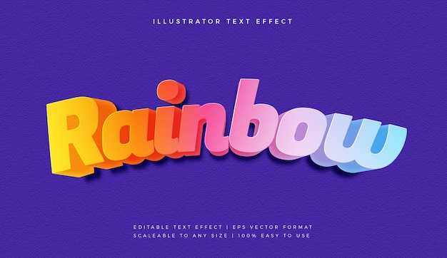 Colorful Rainbow Text Style Font Effect