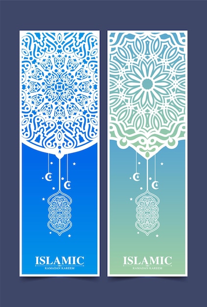 Template di carte di ramadan kareem colorate