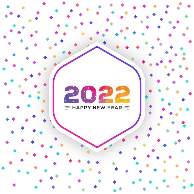 Vector colorful random diamond dots hexoganal happy new year 2022 minimal background wallpaper abstract