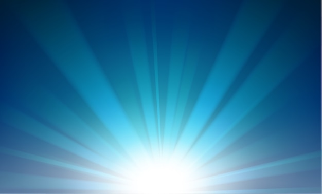 Vector colorful rays rising from horizon background