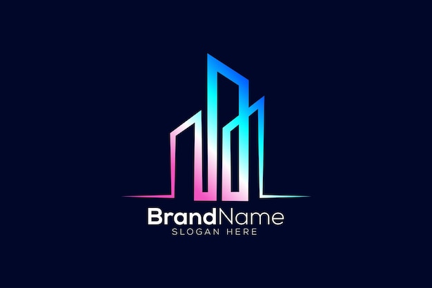 Colorful real estate abstract logo design template