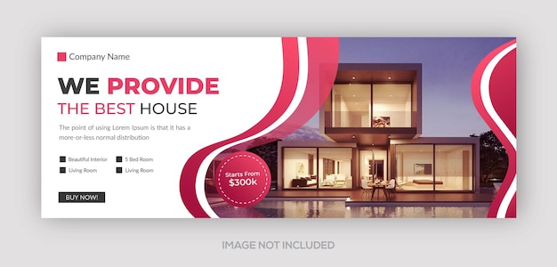 Colorful real estate house property facebook cover design or banner template