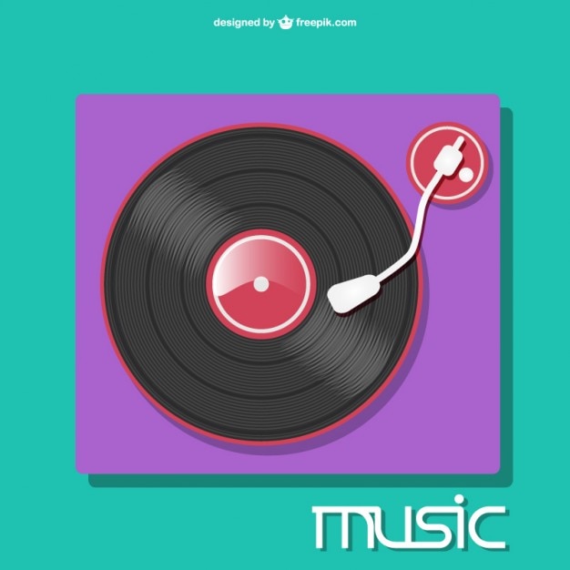 Colorful record-player vector