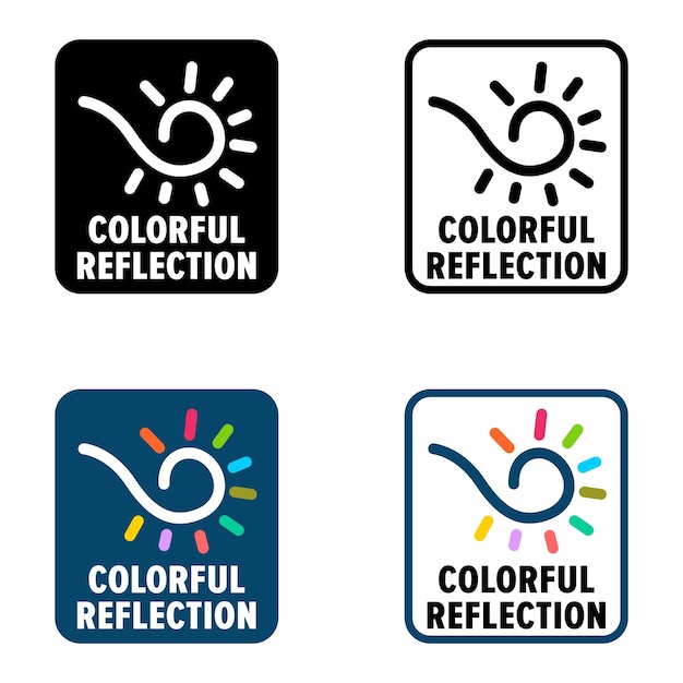 Colorful Reflection vector information sign