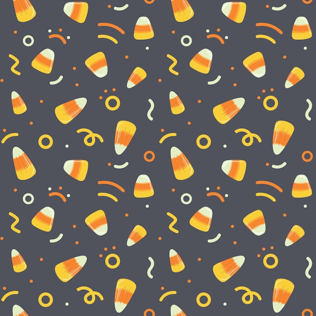 Colorful repetitive pattern background of gummy candies made of simple vector illustrations.