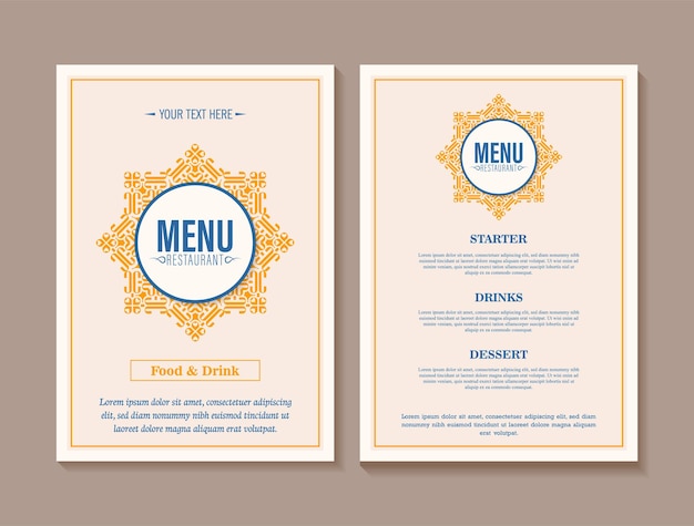 Vector colorful restaurant menu layout design