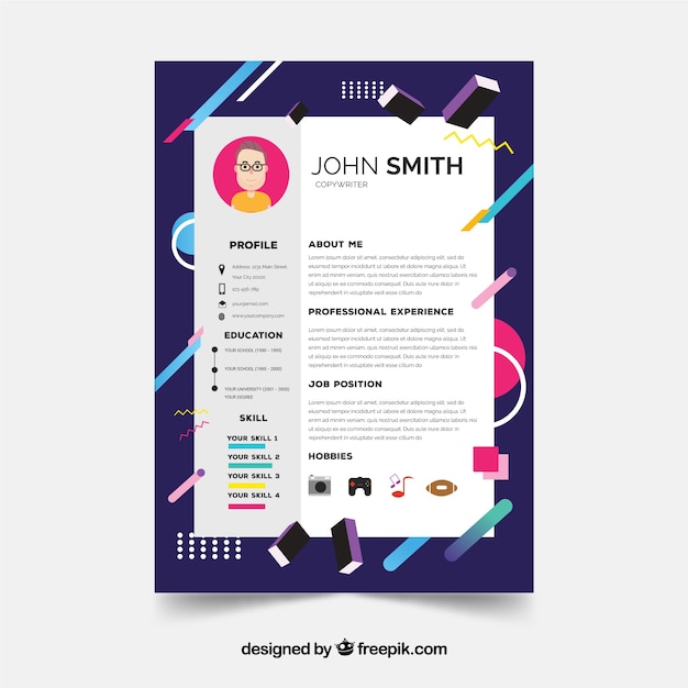 Colorful resume template