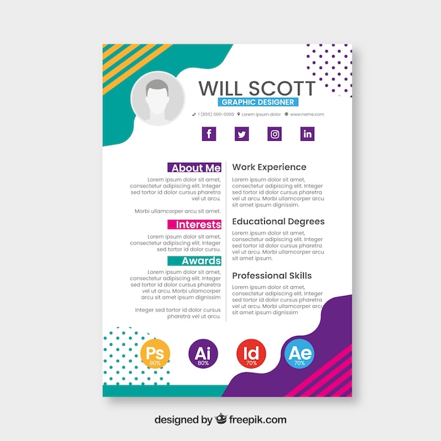 Colorful resume template