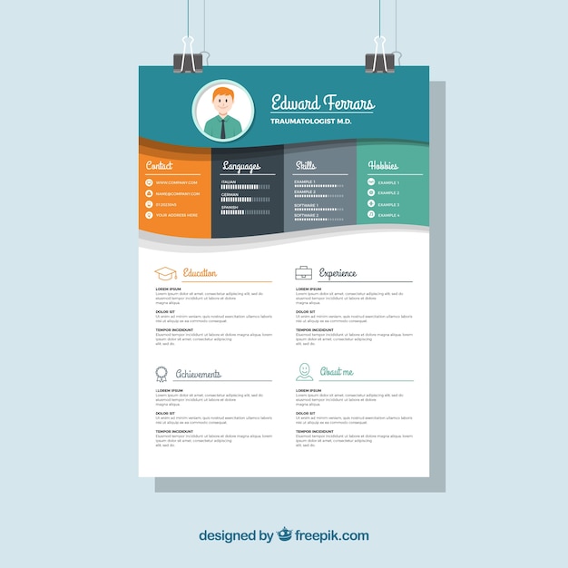 Colorful resume template
