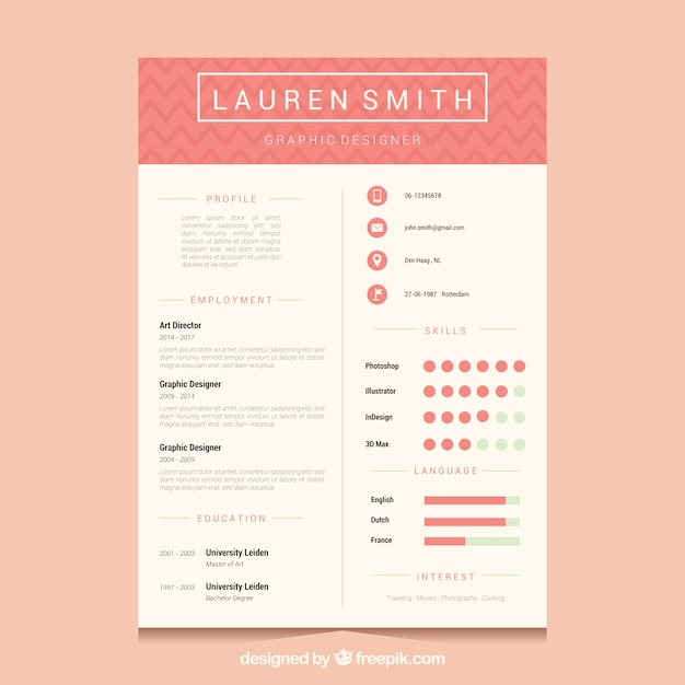 Colorful resume template