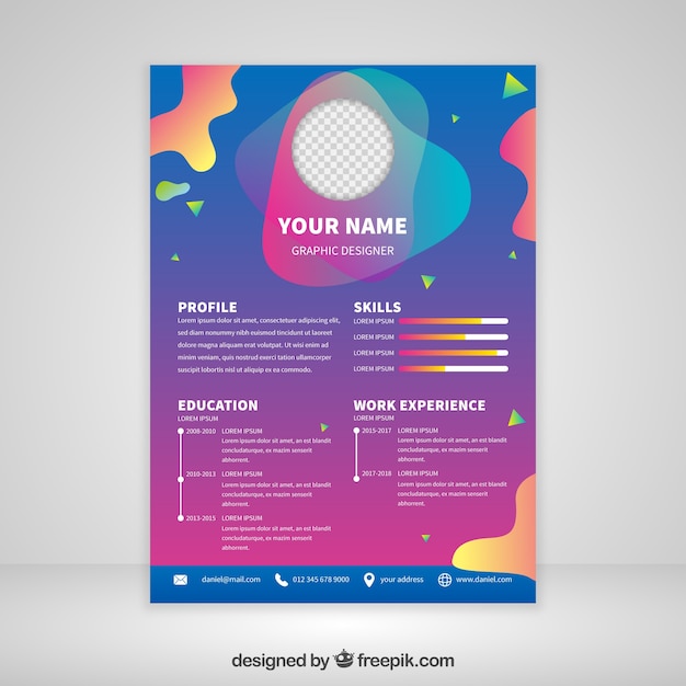 Vector colorful resume template