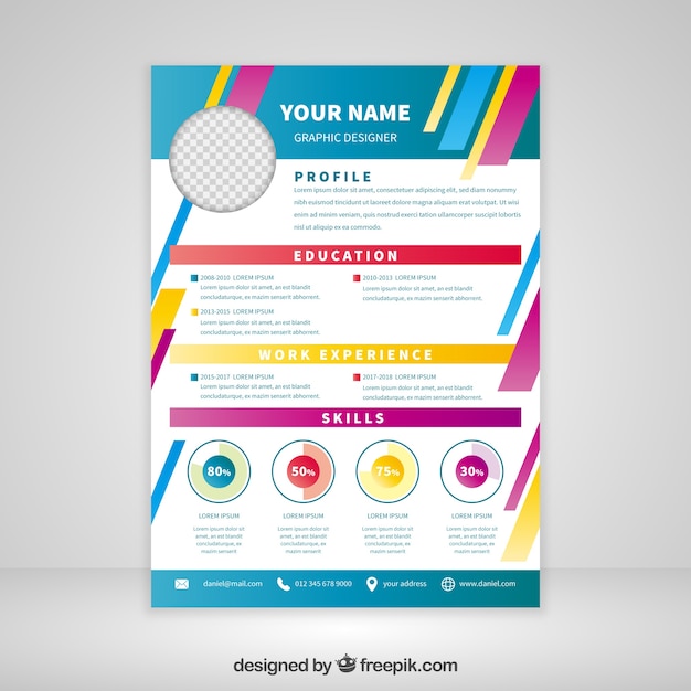 Colorful resume template