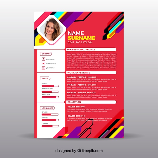 Colorful resume template