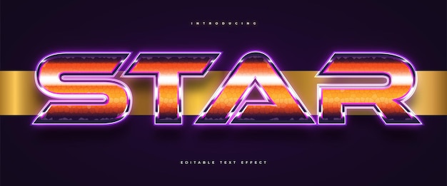 Colorful retro and futuristic text style with glowing neon effect editable text style effect