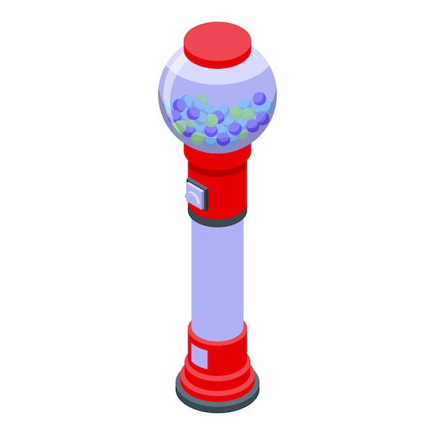 Вектор Красочная ретро-икона игрового автомата изометрический вектор жевательная резинка