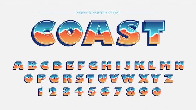 Colorful retro style typography design