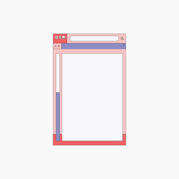 Elemento di finestra dell'interfaccia utente retro colorato