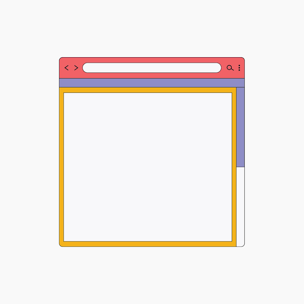 Colorful retro ui window element