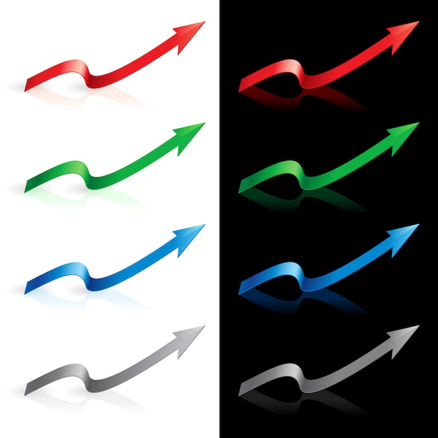 Colorful ribbon arrows