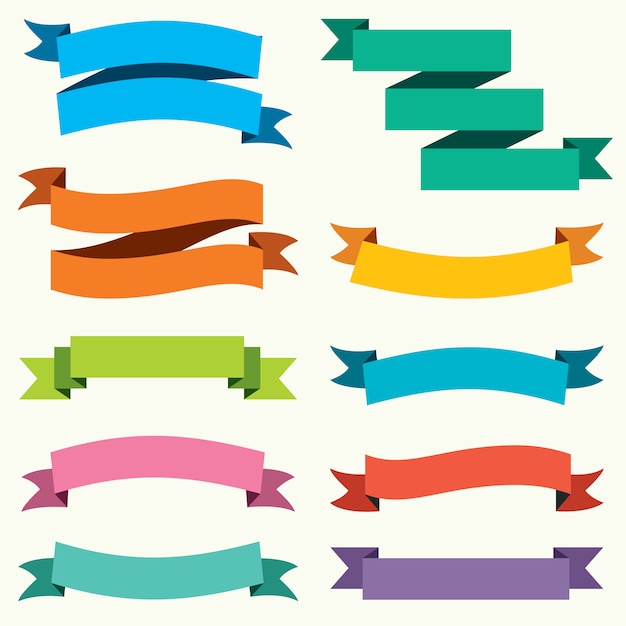 Vector colorful ribbon and banner design