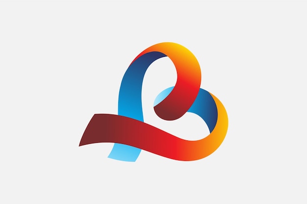 Colorful Ribbon Initial Letter B Logo