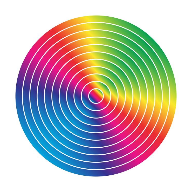 Vector colorful rings art background rainbow color circle